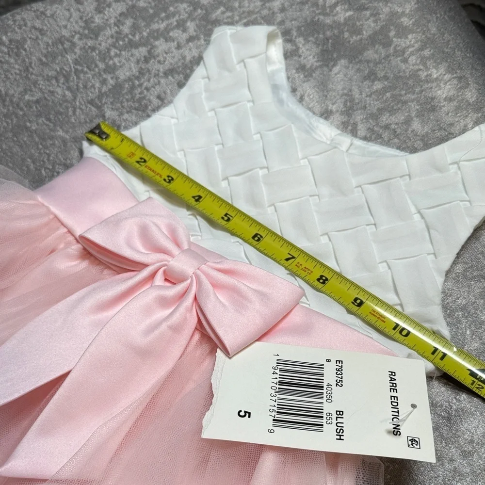 Rare Editions Ivory and Pink Formal Dress